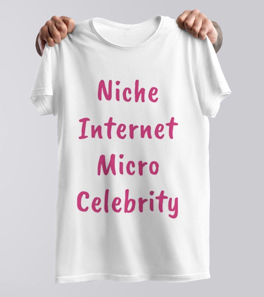 Niche Internet Micro Celebrity Text Bright Pink T-Shirt
