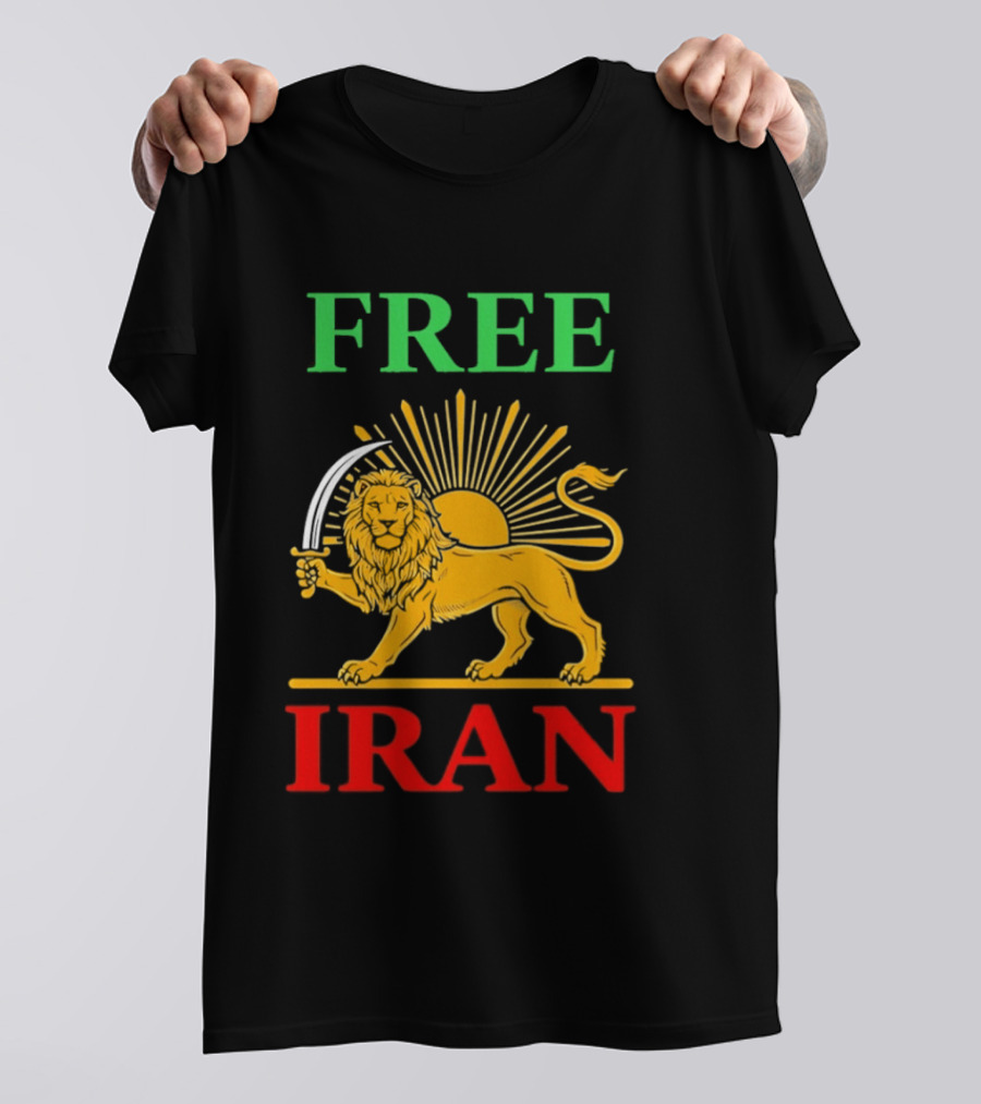 Free Iran Lion And Sun Shir O Khorshid T-Shirt