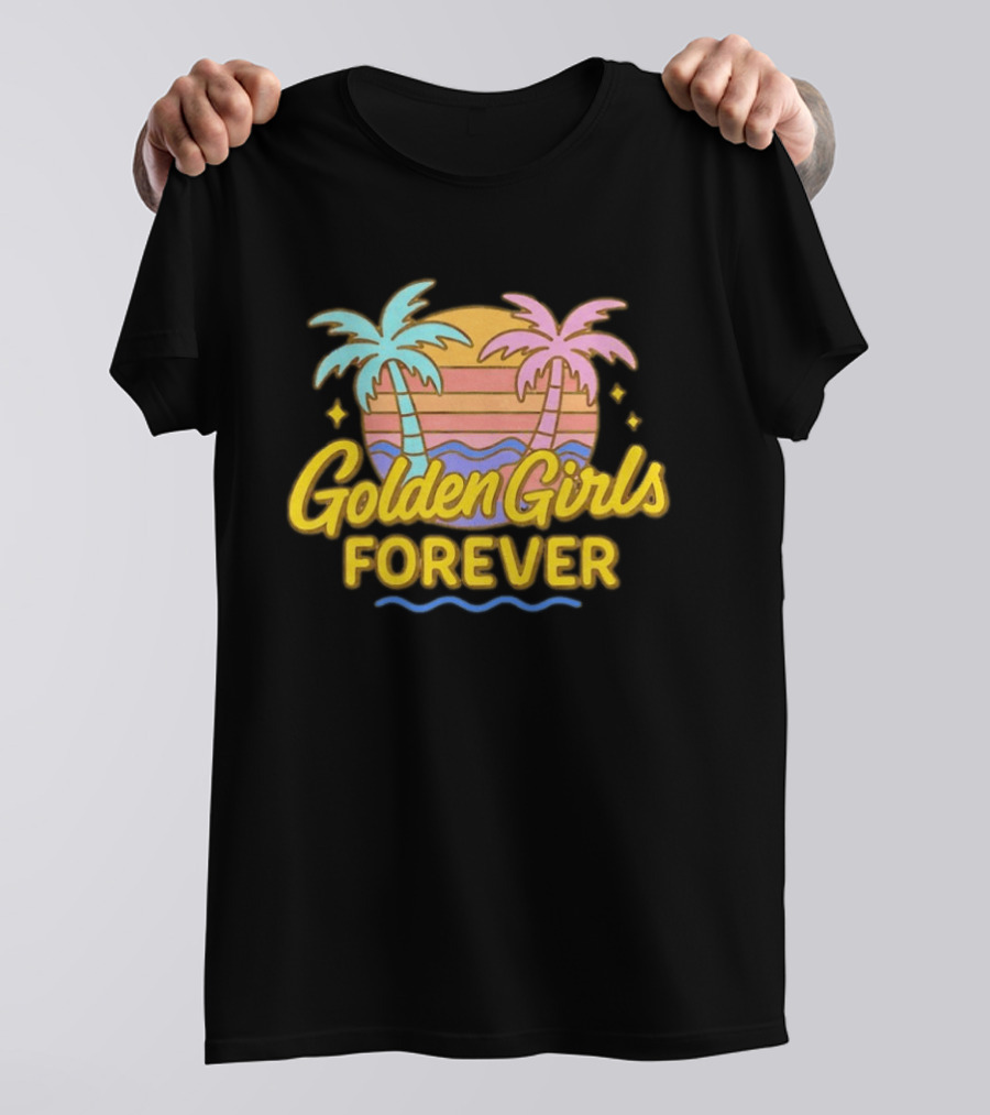 Golden Girls Forever Sunset Palm Trees Retro Aesthetic T-Shirt