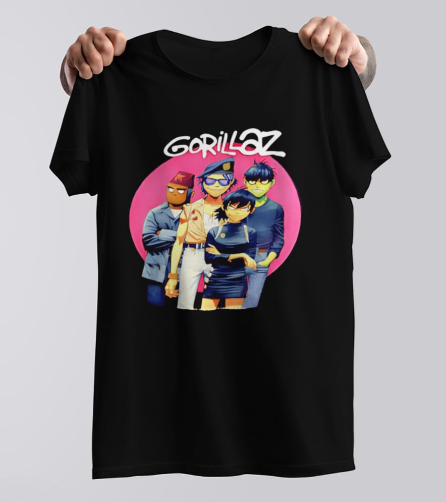 Gorillaz Cartoon Band Characters Group T-Shirt
