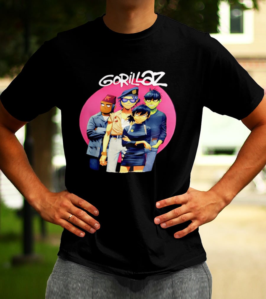 Gorillaz Cartoon Band Characters Group T-Shirt