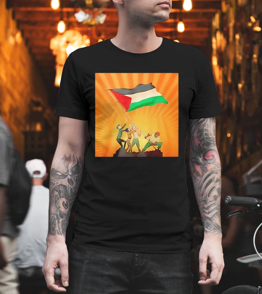 Gorillaz X Together For Palestine Flag Raising T-Shirt