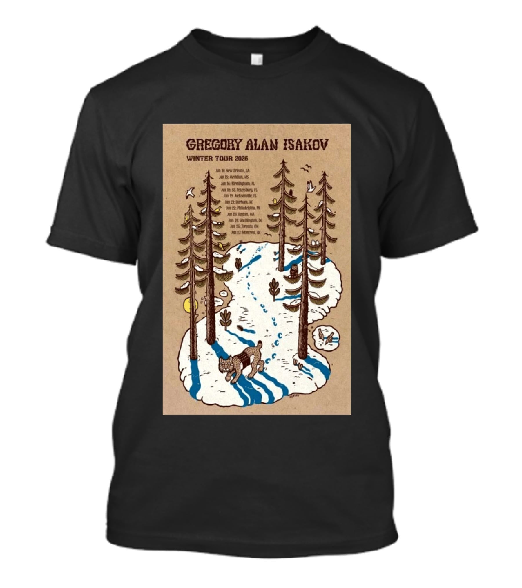 Gregory Alan Isakov Winter Tour 2026 New Orleans To Chicago Dates And Locations T-Shirt