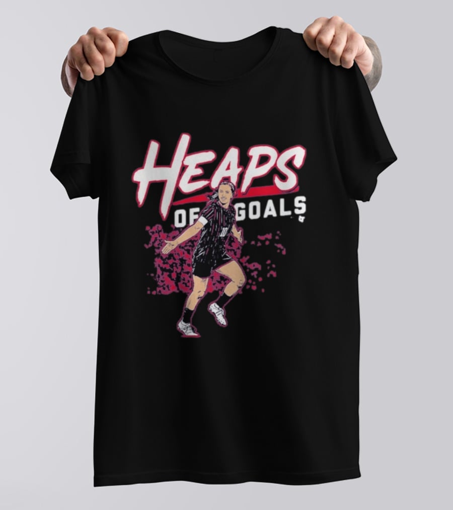 Heaps Of Goals Soccer Player Celebration In Black And Red Jersey T-Shirt