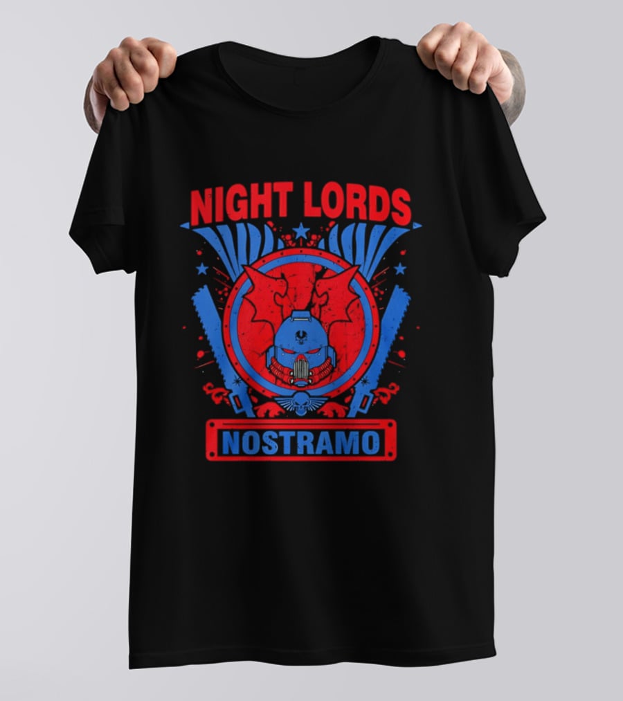 Night Lords Nostramo Crest Warp Chainsaw Iconography T-Shirt