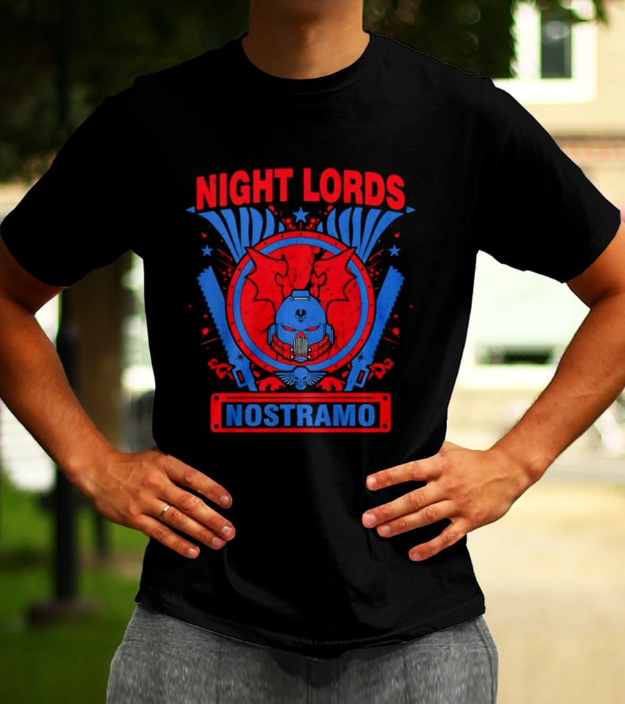 Night Lords Nostramo Crest Warp Chainsaw Iconography T-Shirt