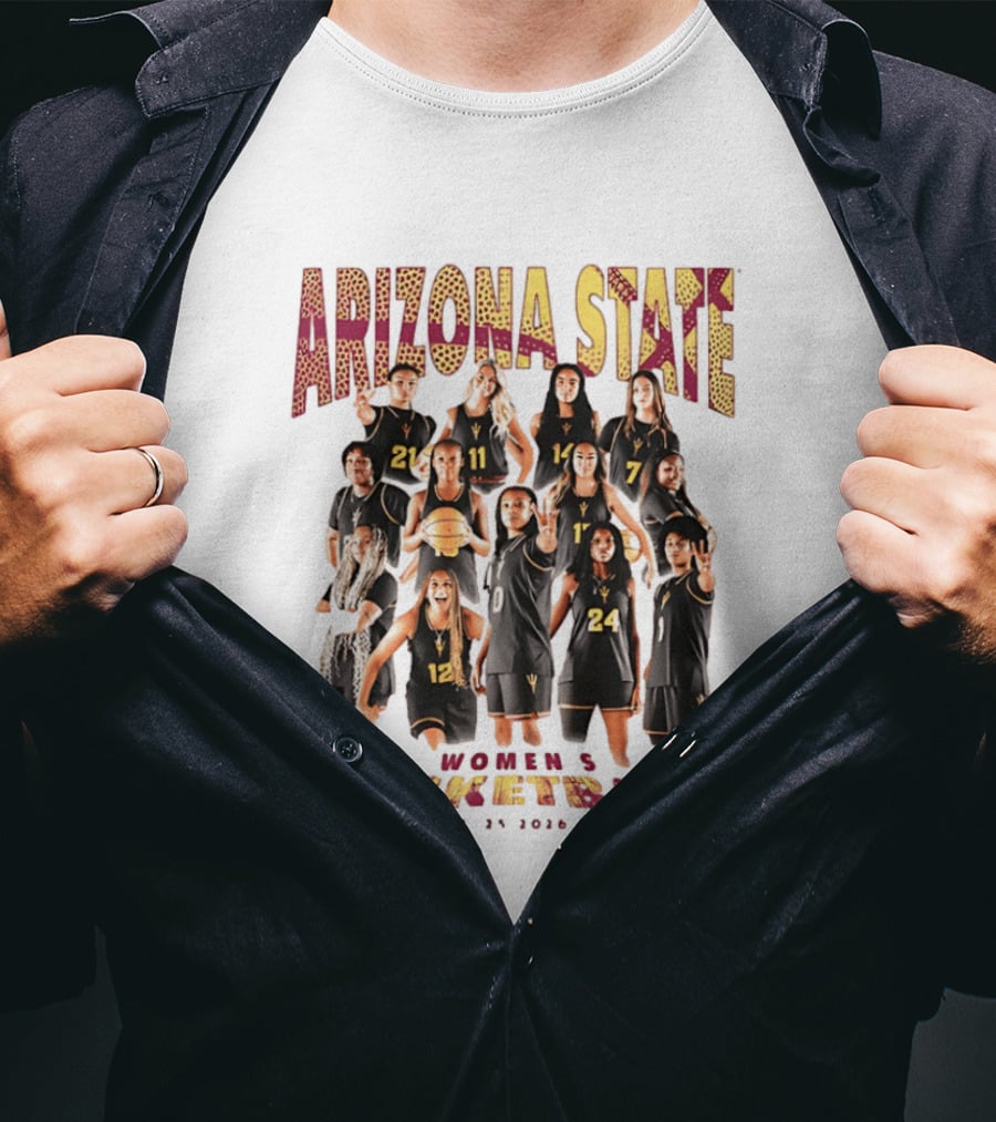 Arizona State Women's Basketball Team Collage 2025 2026 T-Shirt