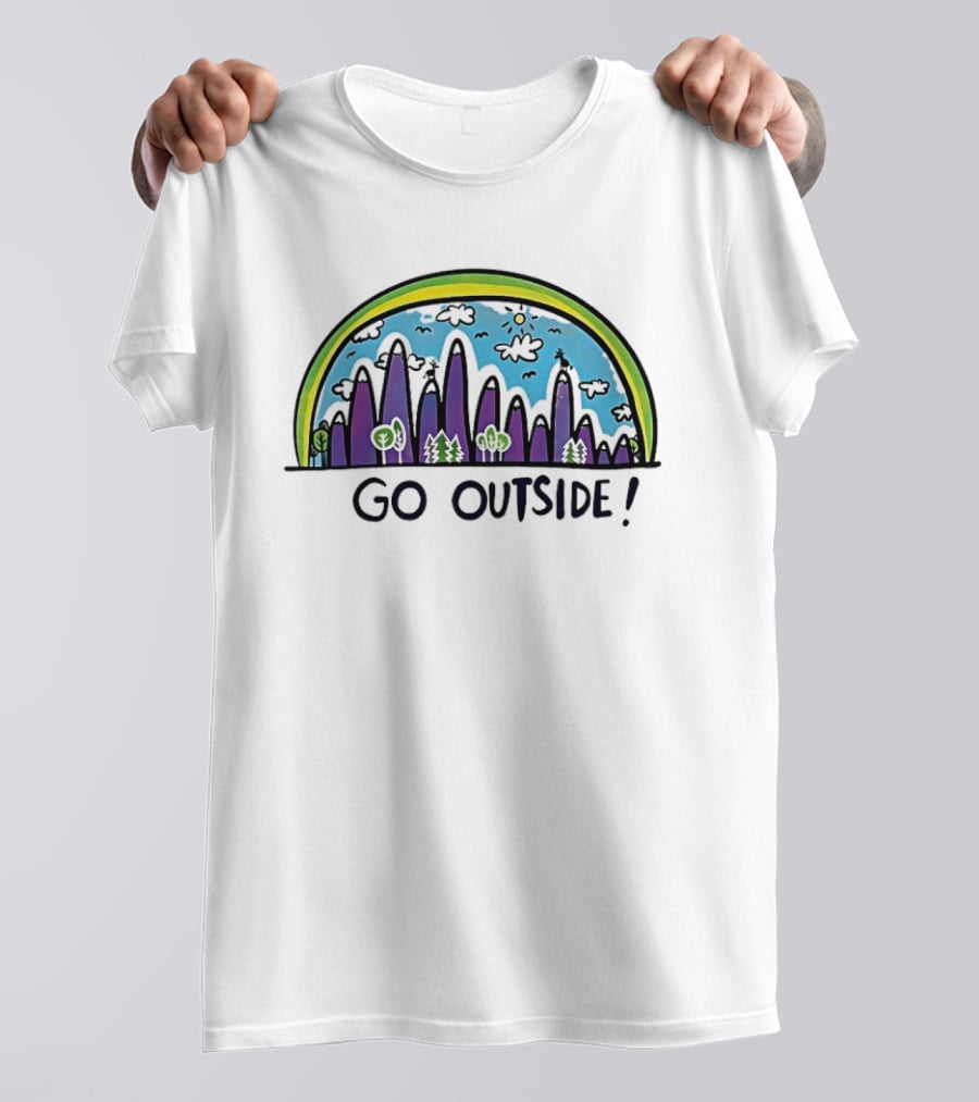 Go Outside Colorful Nature Landscape Urban Skyline T-Shirt