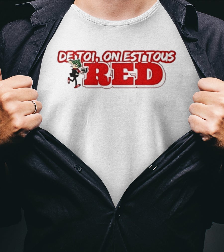 De Toi On Est Tous Red Baseball T-Shirt