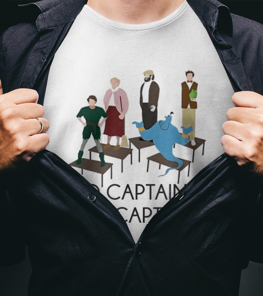 Dead Poets Society O Captain My Captain Characters On Desks T-Shirt