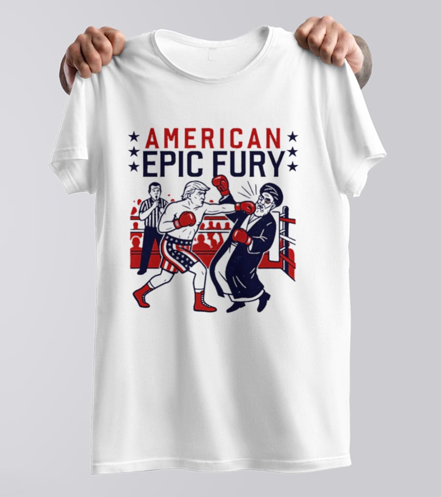 American Epic Fury Khamenei Vs Trump Boxing Showdown T-Shirt