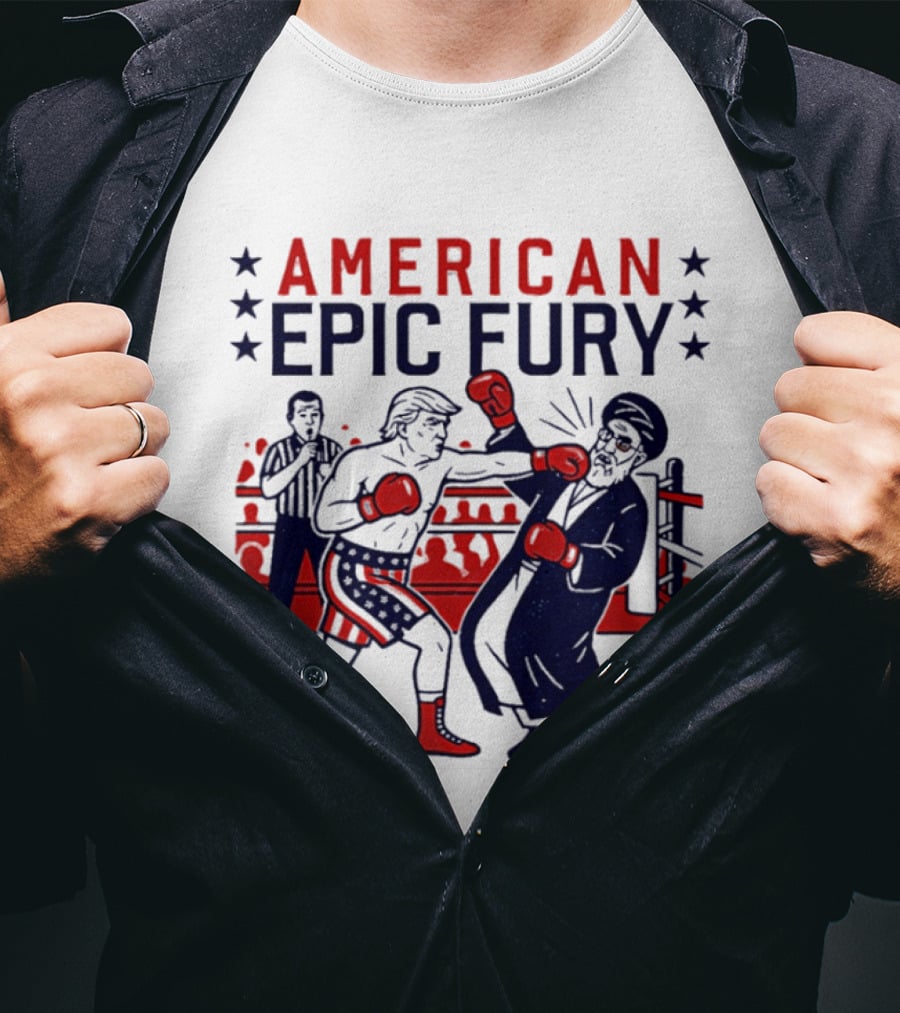 American Epic Fury Khamenei Vs Trump Boxing Showdown T-Shirt