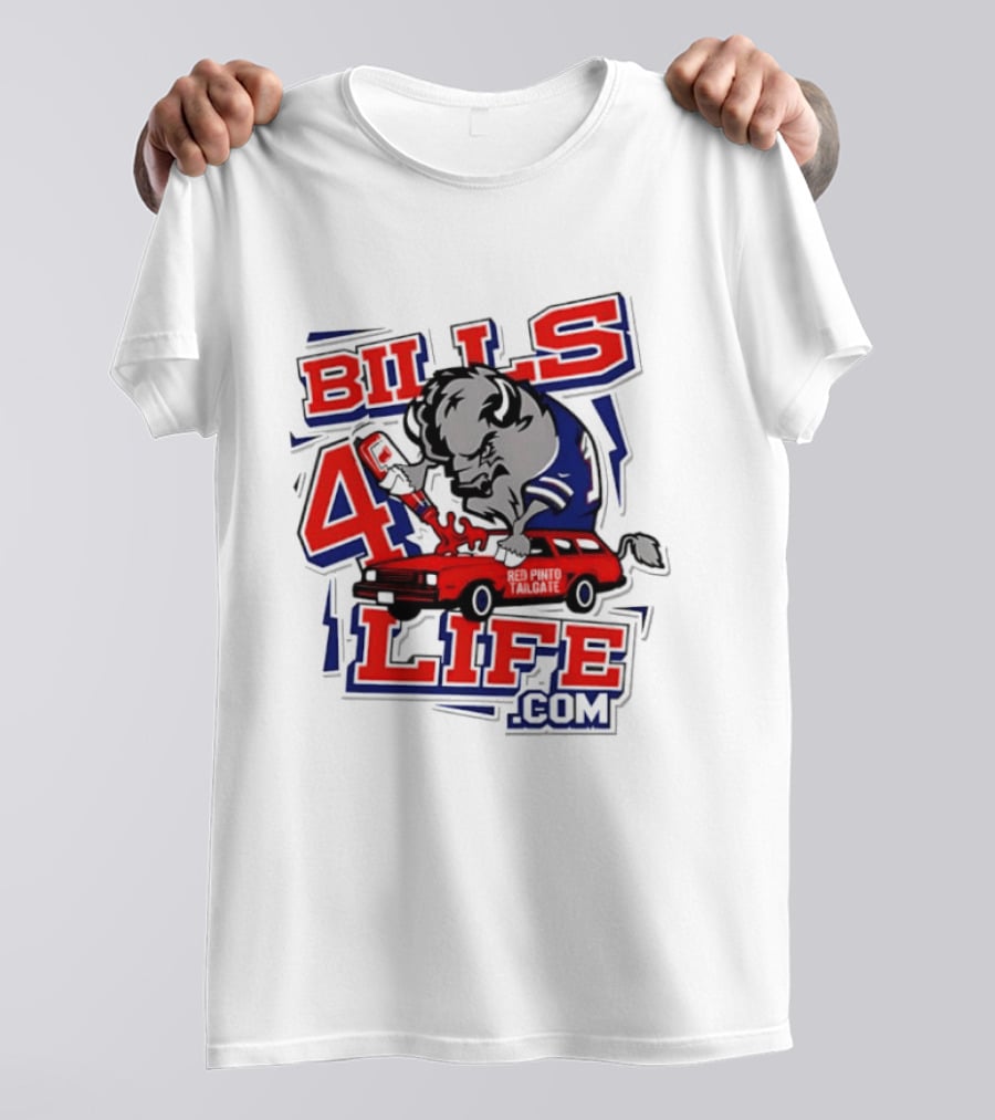 BILLS 4 LIFE COM Buffalo And Jumping Car T-Shirt