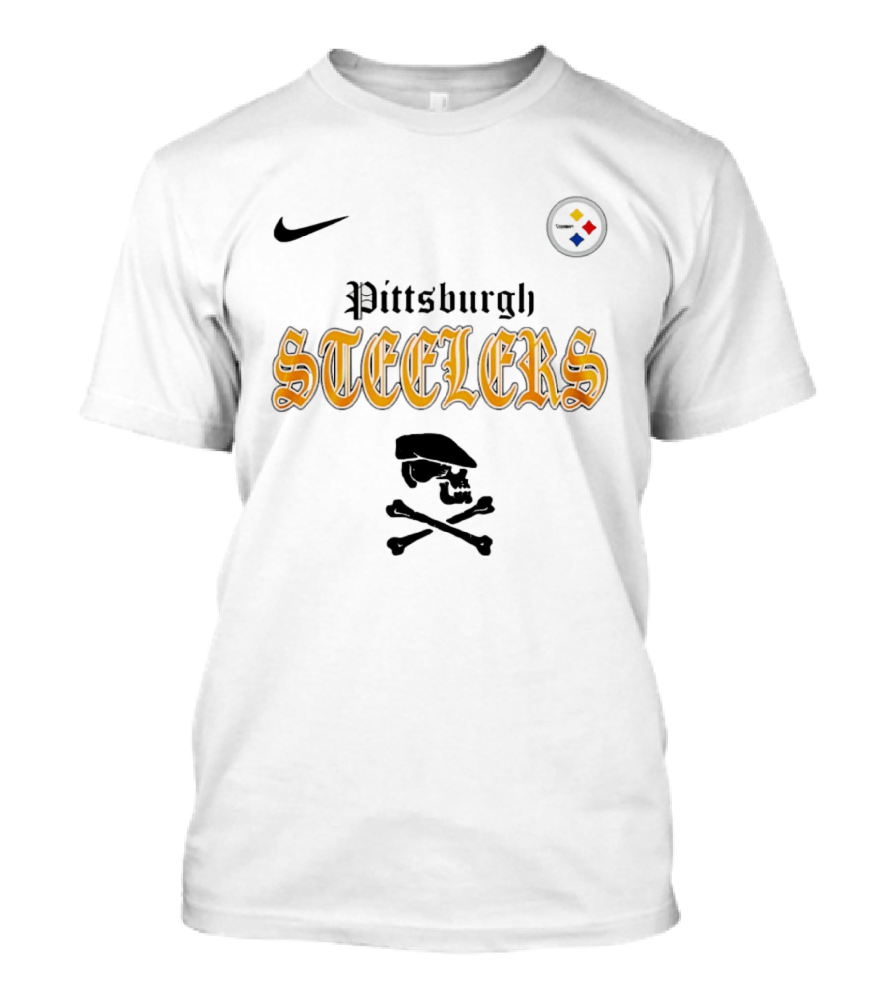 Pittsburgh Steelers Dropkick Murphys Skull Crossbones Collaboration Nike T-Shirt