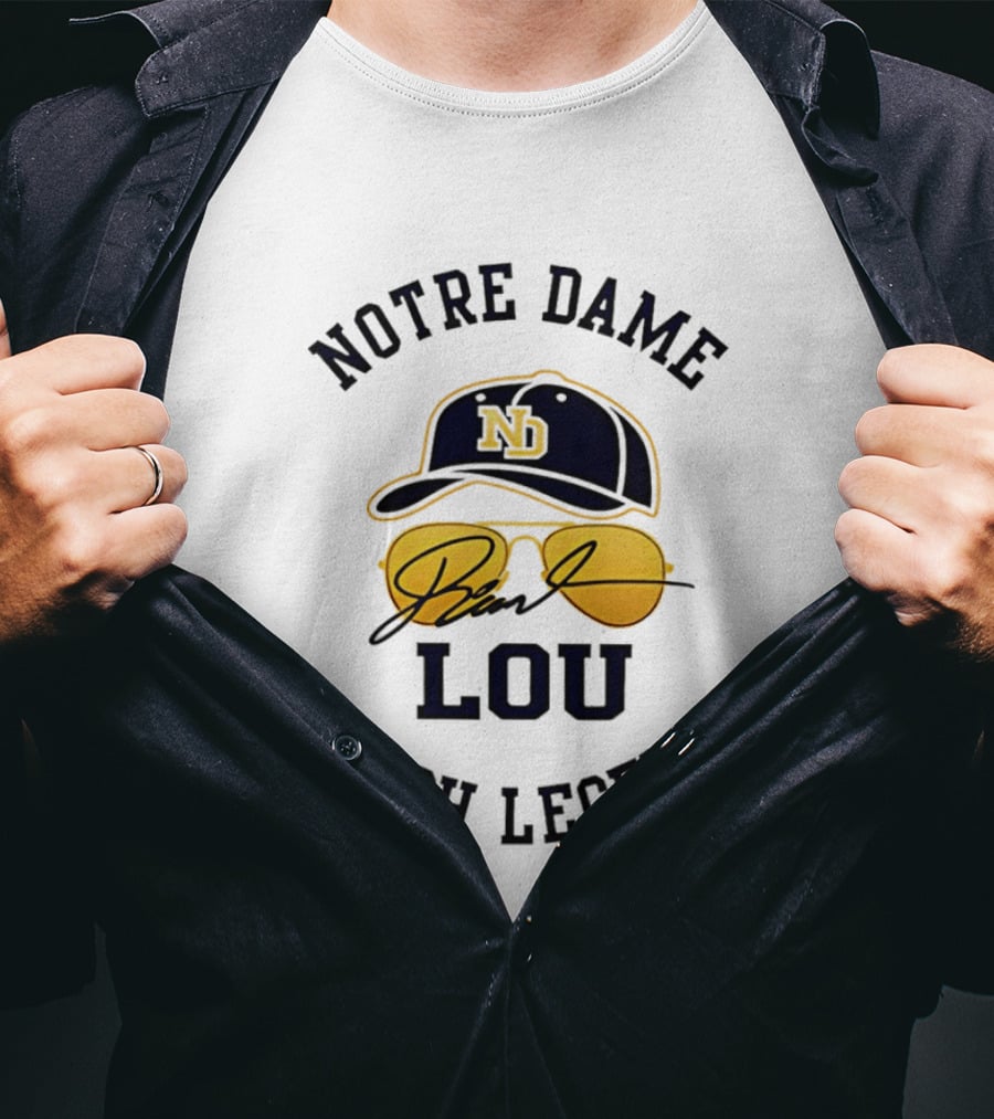 Notre Dame Irish Legend Lou Holtz ND Hat Signature T-Shirt