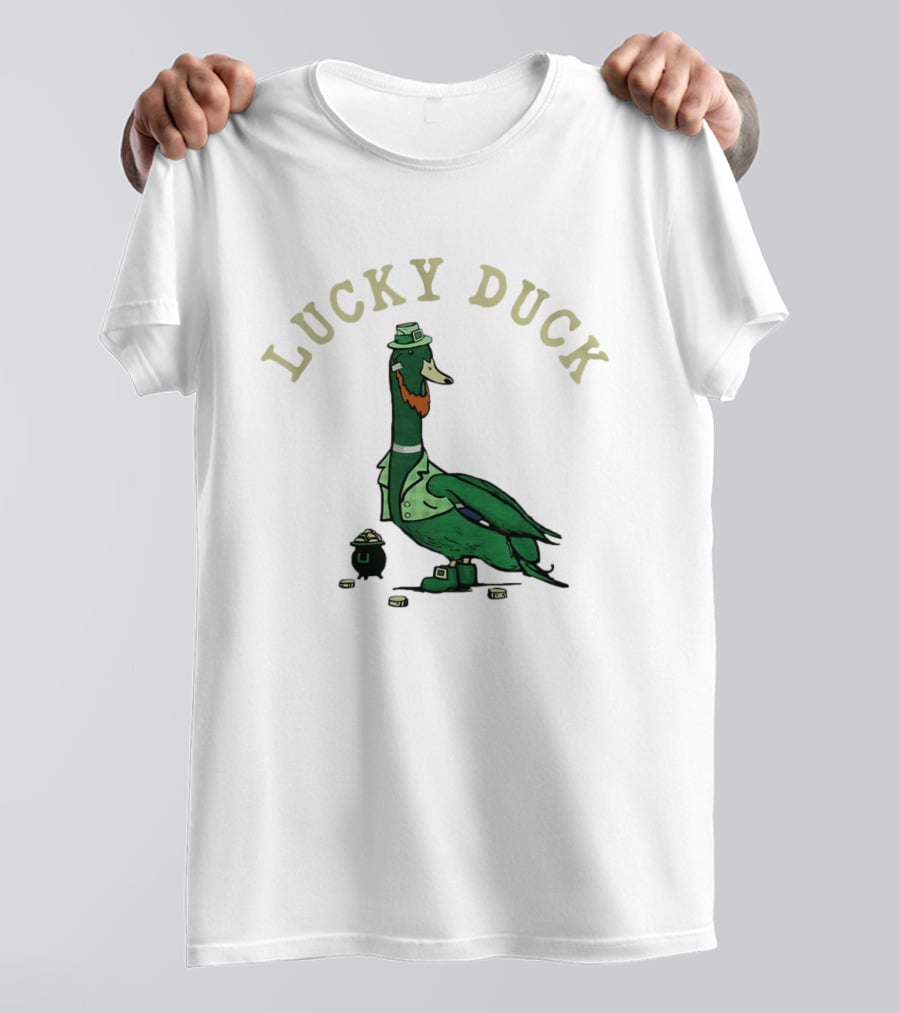 Lucky Duck St Patrick's Day Leprechaun Hat With Irish Coins T-Shirt