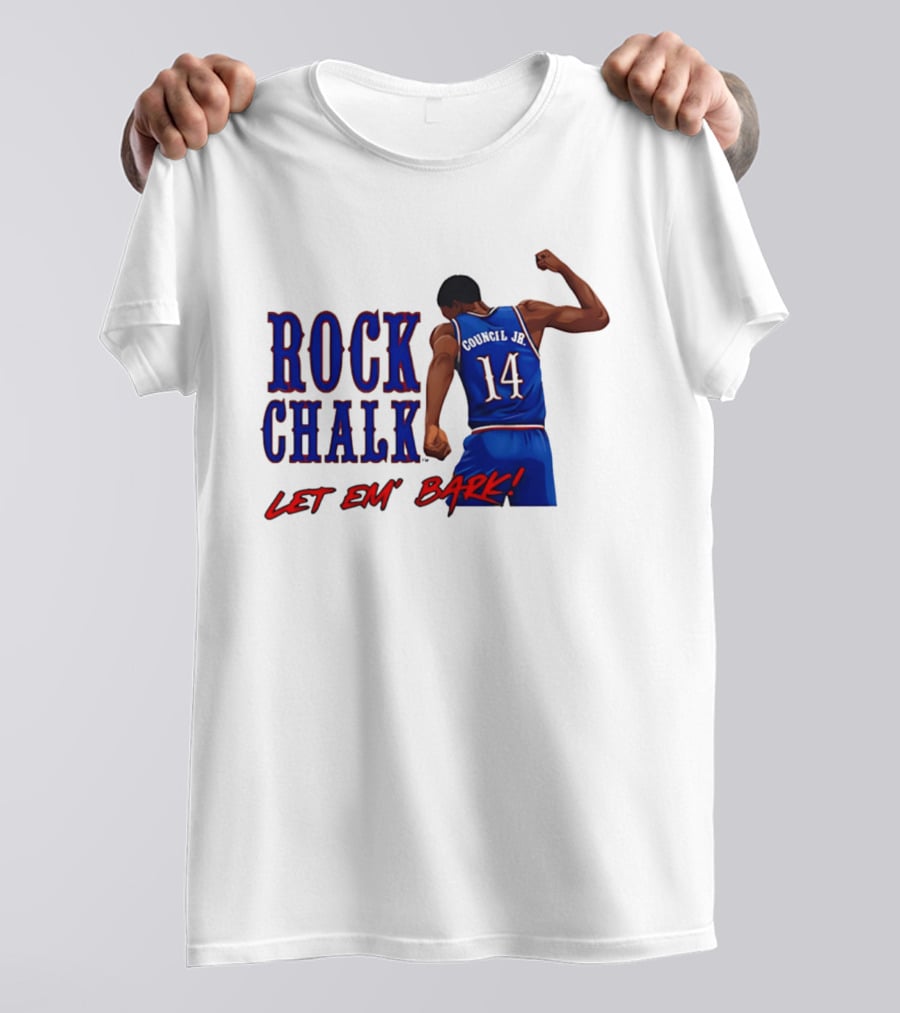 Rock Chalk Melvin Council Jr 14 Let Em' Bark T-Shirt