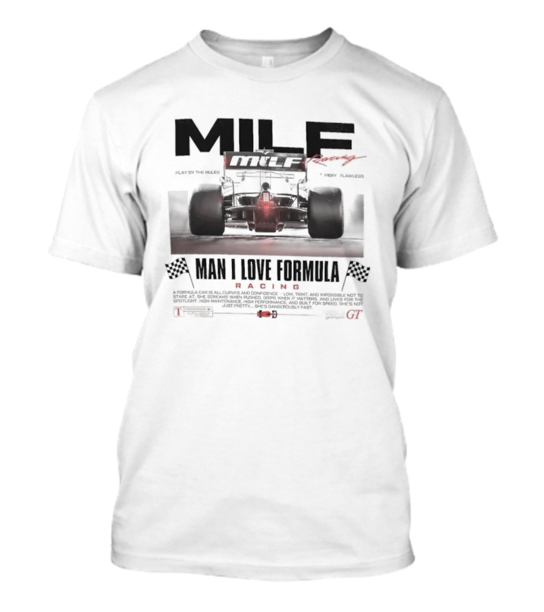 MILF Racing Man I Love Formula Car Racing Flags T-Shirt