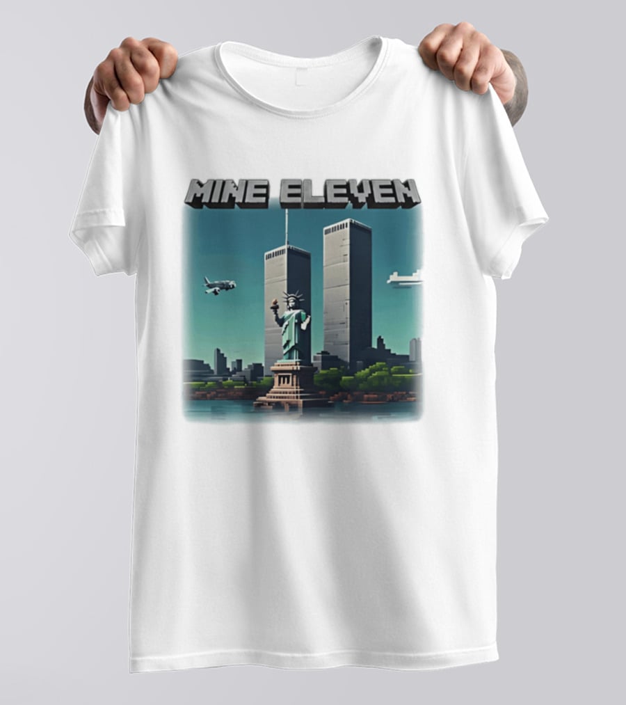 Mine Eleven Liberty Towers Tribute With Statue Of Liberty And Plane T-Shirt