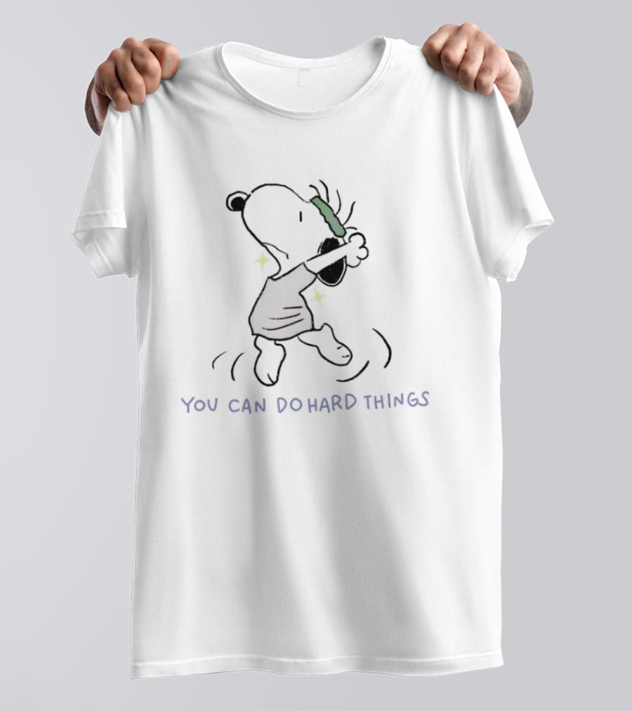 Snoopy You Can Do Hard Things Motivational Peanuts Comic T-Shirt