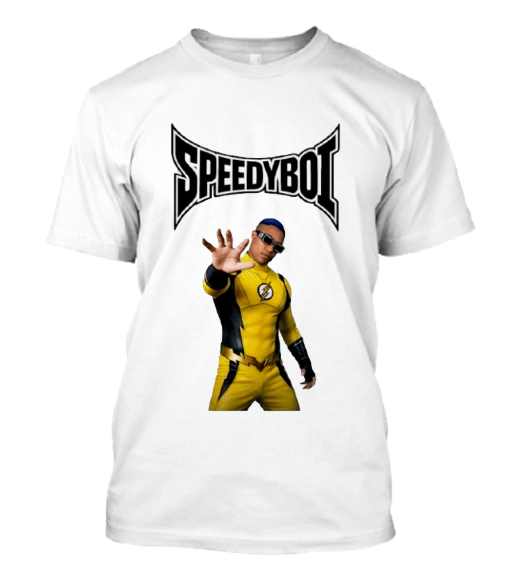Speedyboi Fast Costume Yellow Superhero Suit T-Shirt