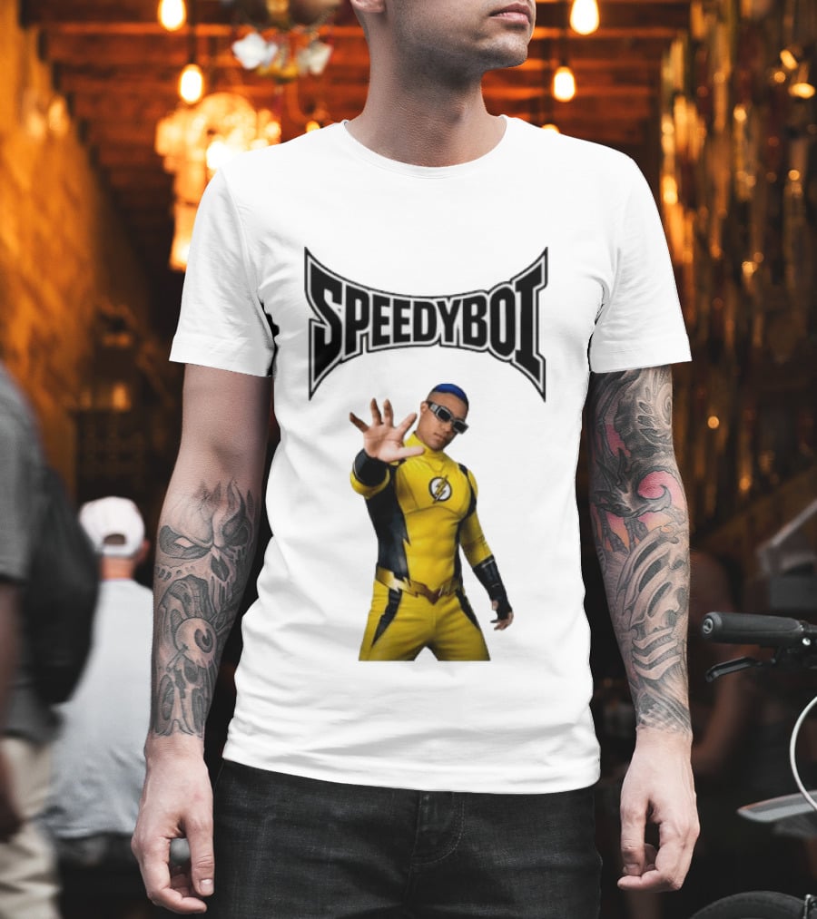 Speedyboi Fast Costume Yellow Superhero Suit T-Shirt