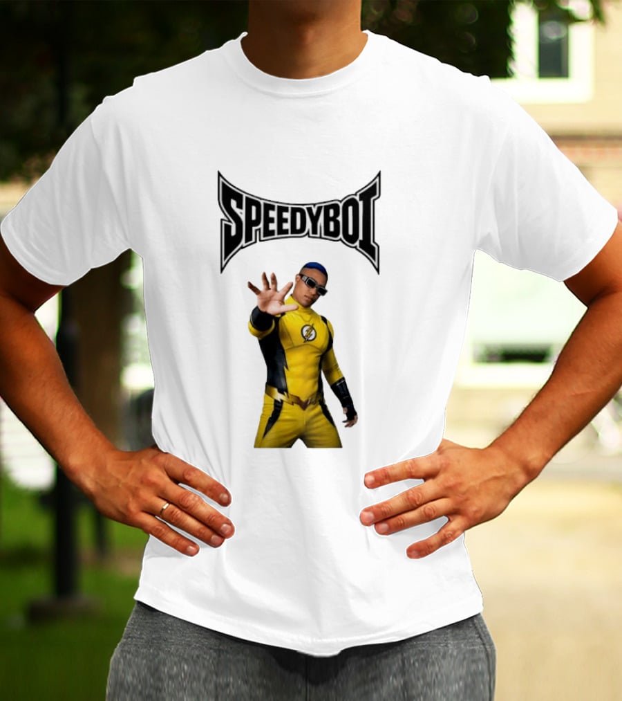 Speedyboi Fast Costume Yellow Superhero Suit T-Shirt