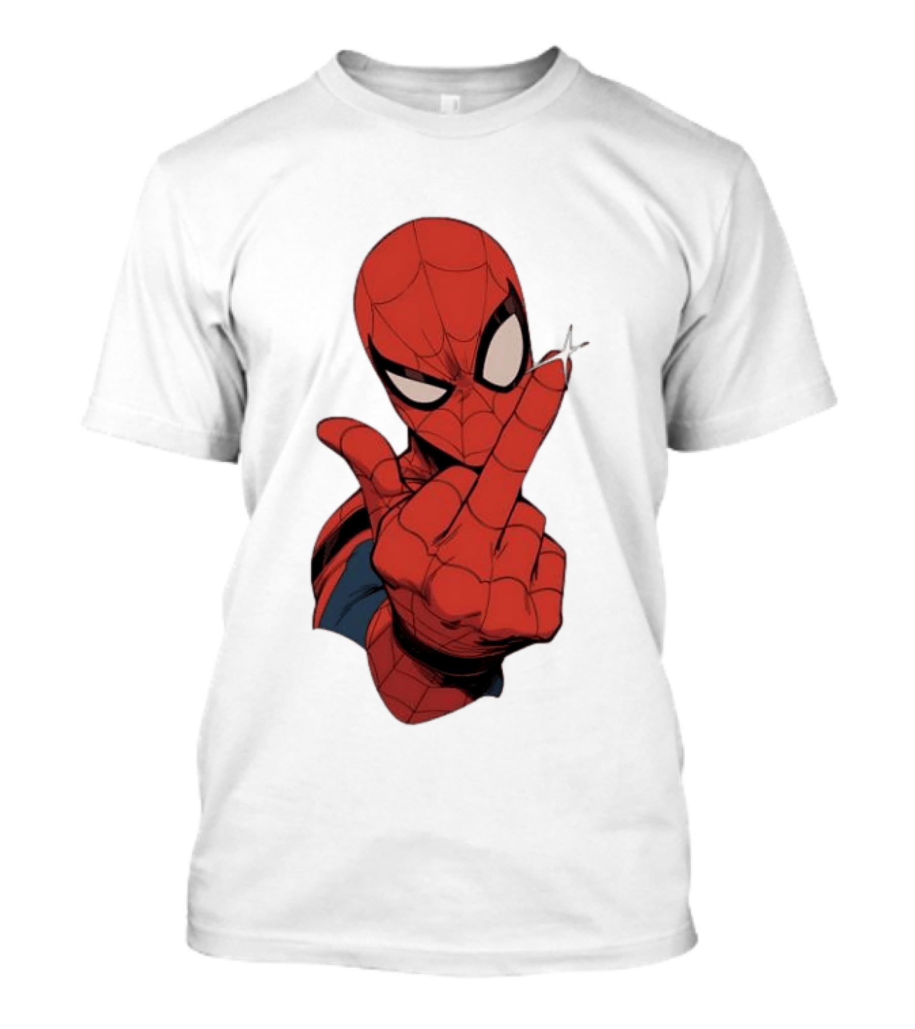 Spider Man Middle Finger Gesture Superhero Iconic Pose T-Shirt