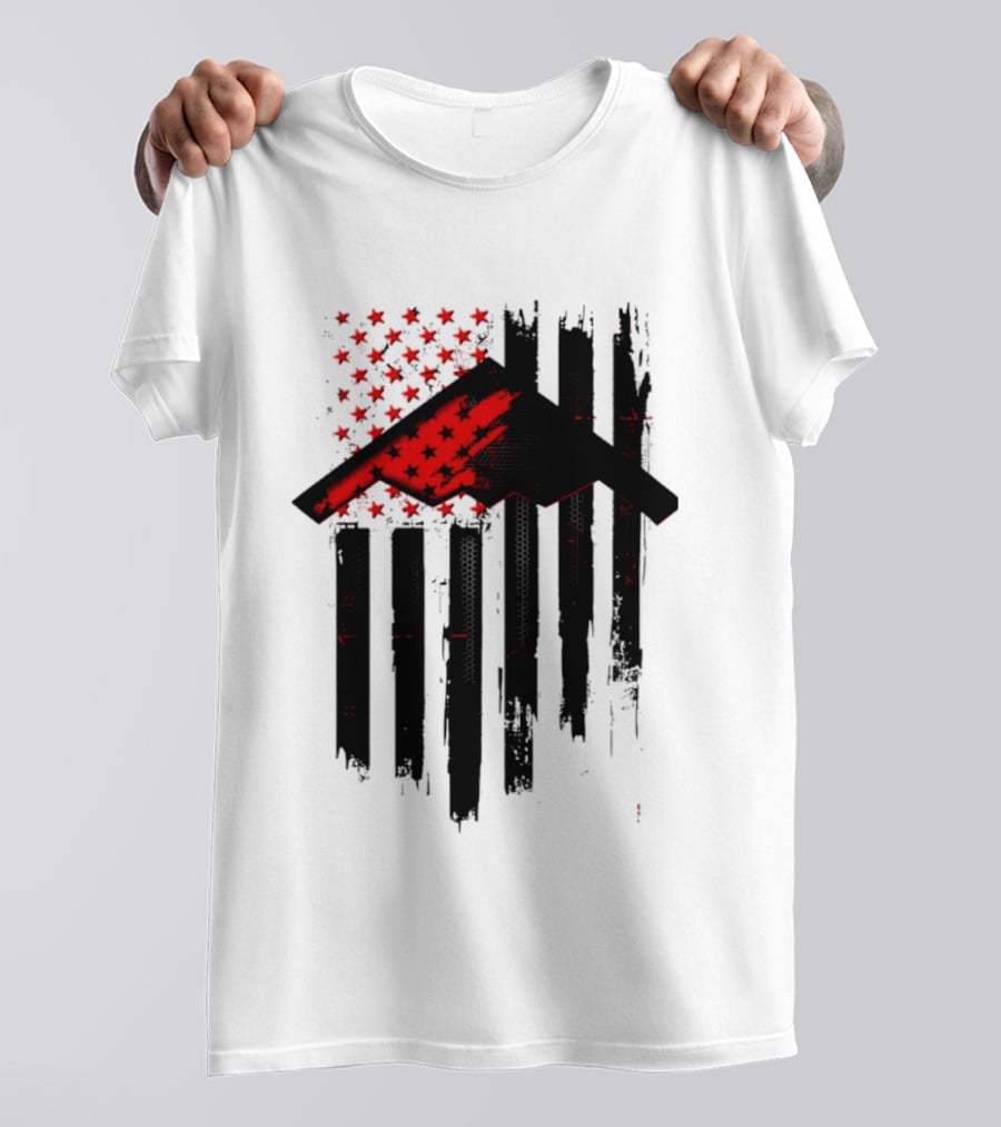 Sprit Carbon Onyx USA Flag Black Red Stars And Stripes T-Shirt