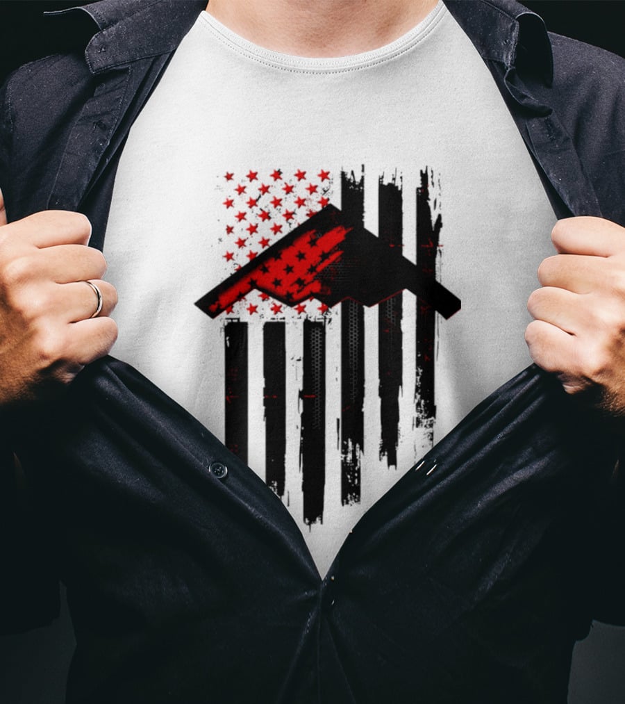 Sprit Carbon Onyx USA Flag Black Red Stars And Stripes T-Shirt