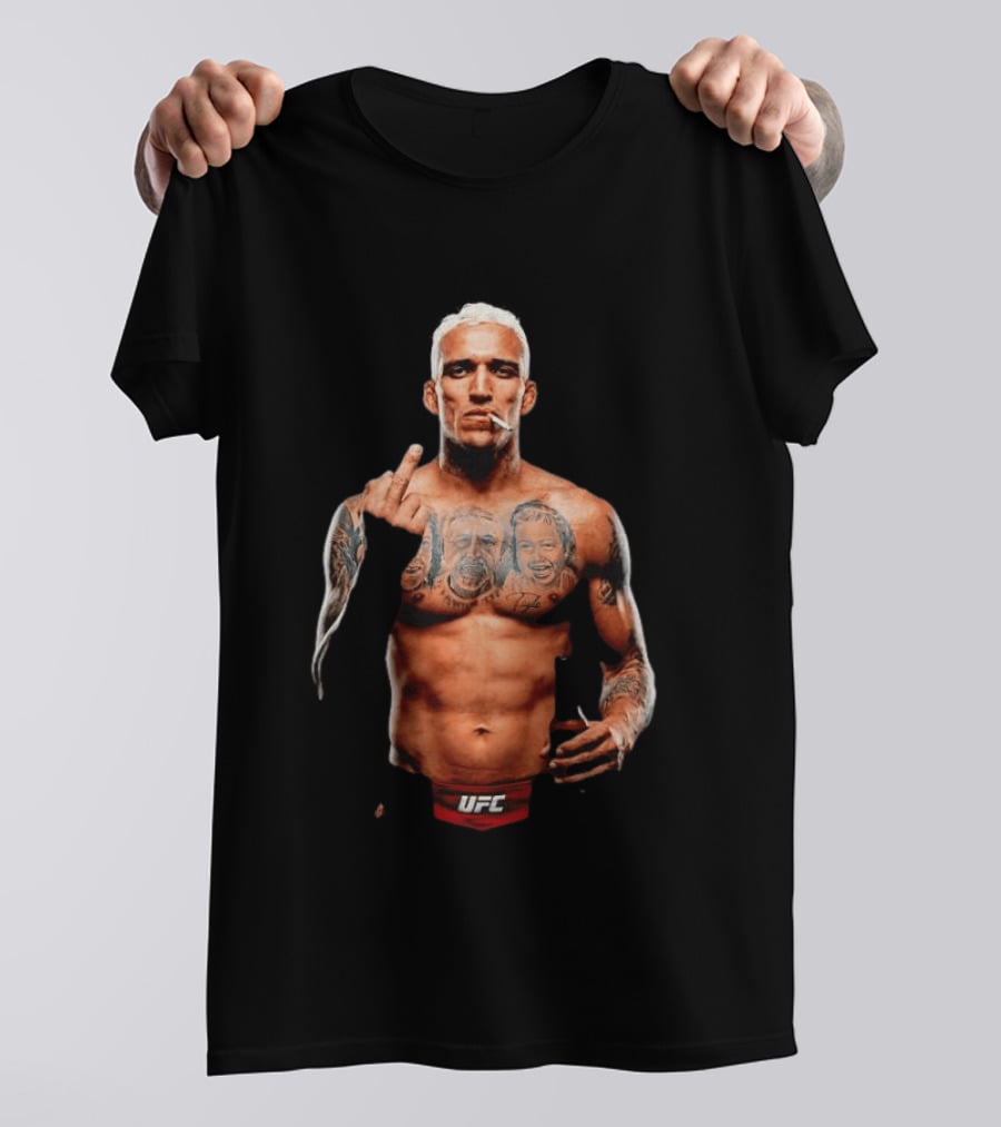 Charles Oliveira UFC Middle Finger Tattoo Smoking 2026 T-Shirt