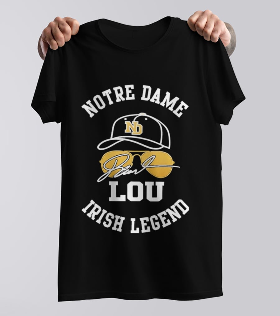 Notre Dame Lou Holtz ND Cap Irish Legend T-Shirt