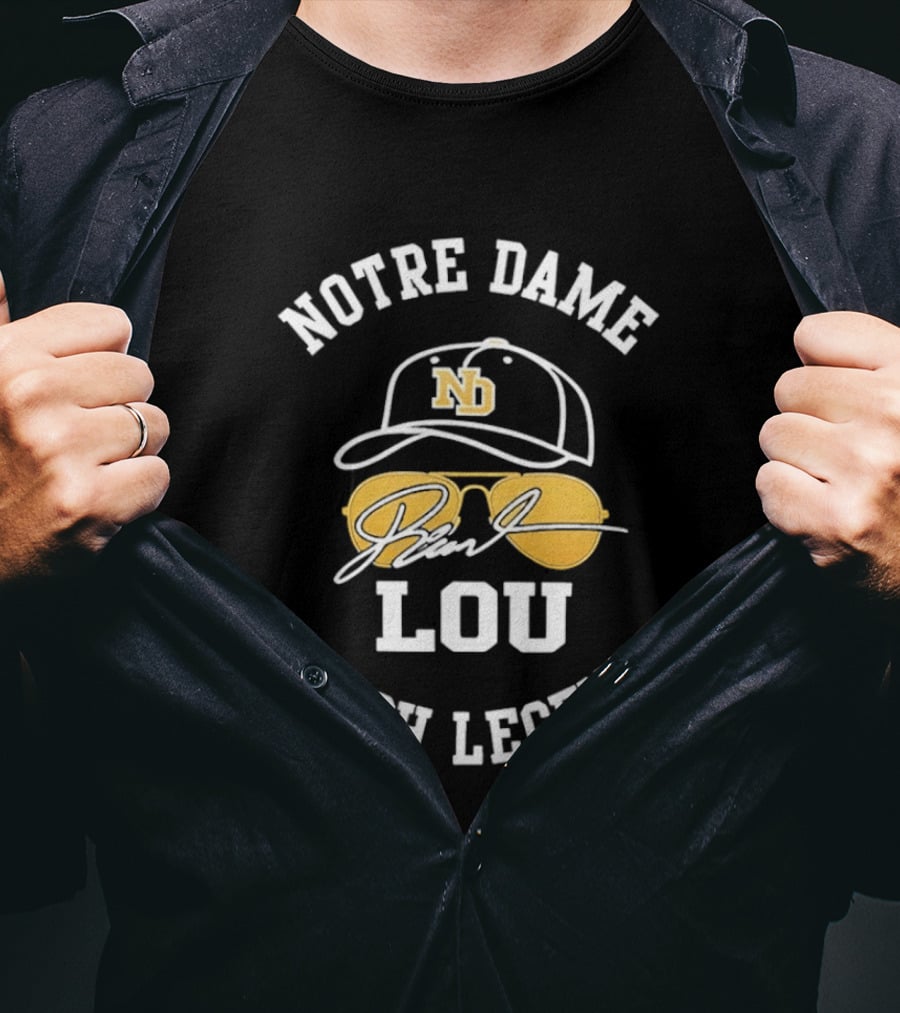 Notre Dame Lou Holtz ND Cap Irish Legend T-Shirt