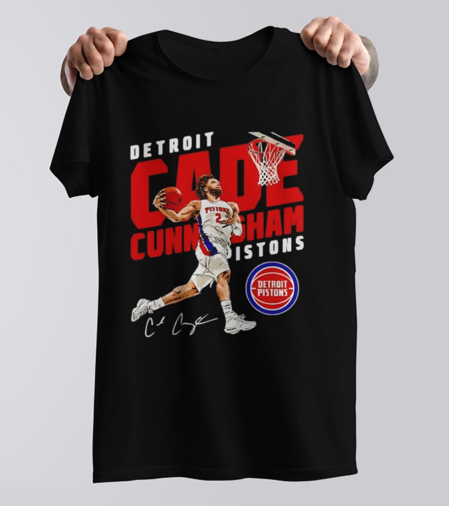 Detroit Pistons Cade Cunningham Windmill Dunk T-Shirt