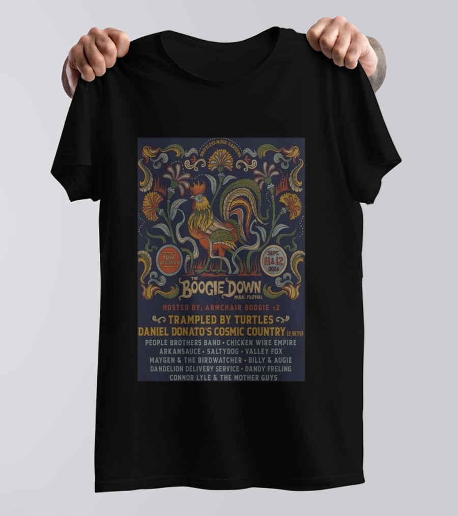 The Boogie Down Music Festival September 11 12 2026 Yuba Wisconsin Trampled By Turtles Armchair Boogie T-Shirt