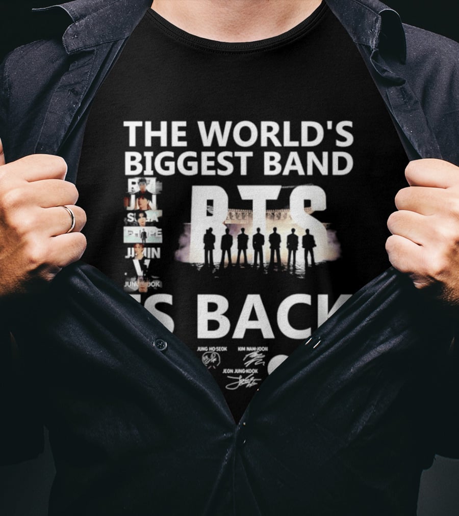 The World's Biggest Band BTS Is Back Silhouettes And Autographs T-Shirt