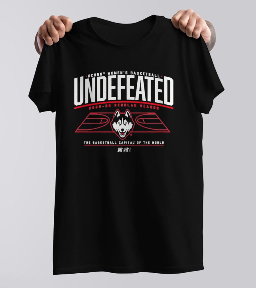UConn Women's Basketball Undefeated 2025 26 Regular Season Basketball Capital Of The World T-Shirt