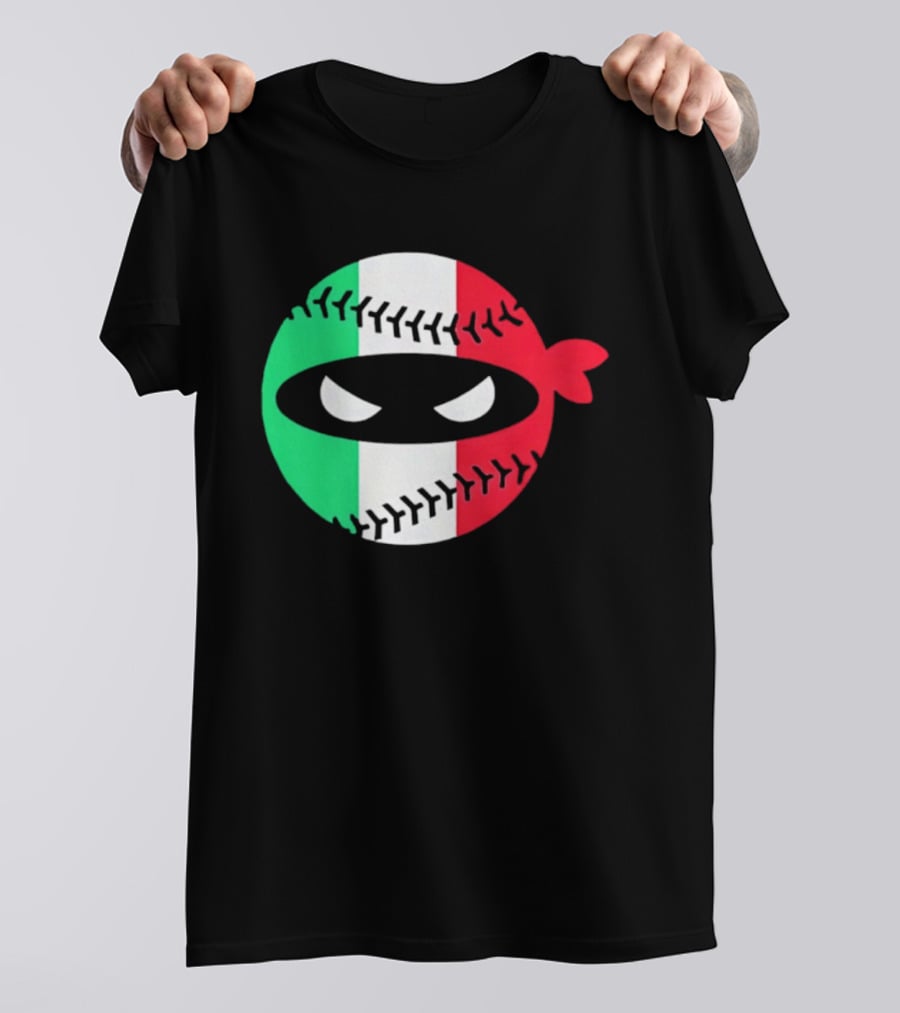 Pitching Ninja Italy Baseball Italian Flag Sports Fan Элита T-Shirt