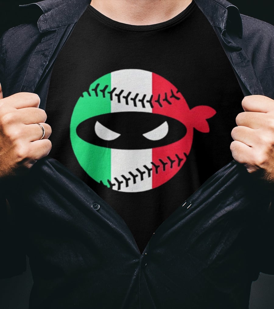 Pitching Ninja Italy Baseball Italian Flag Sports Fan Элита T-Shirt