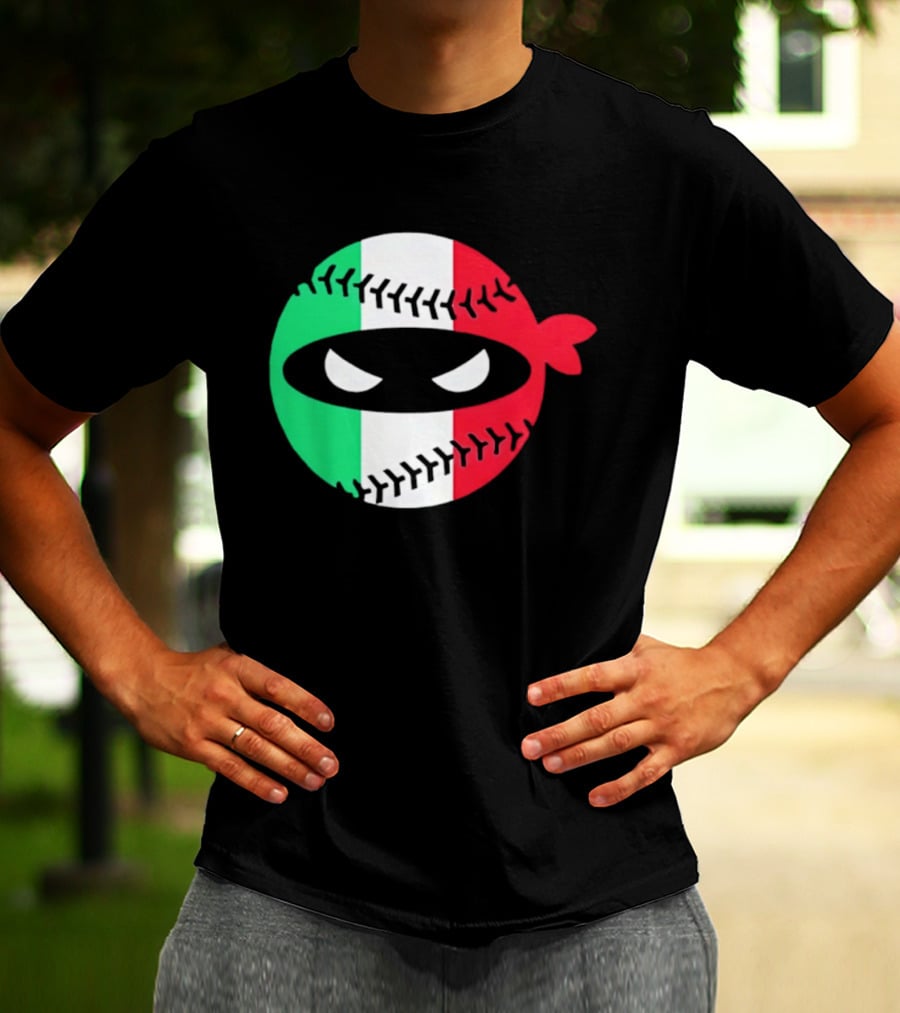 Pitching Ninja Italy Baseball Italian Flag Sports Fan Элита T-Shirt