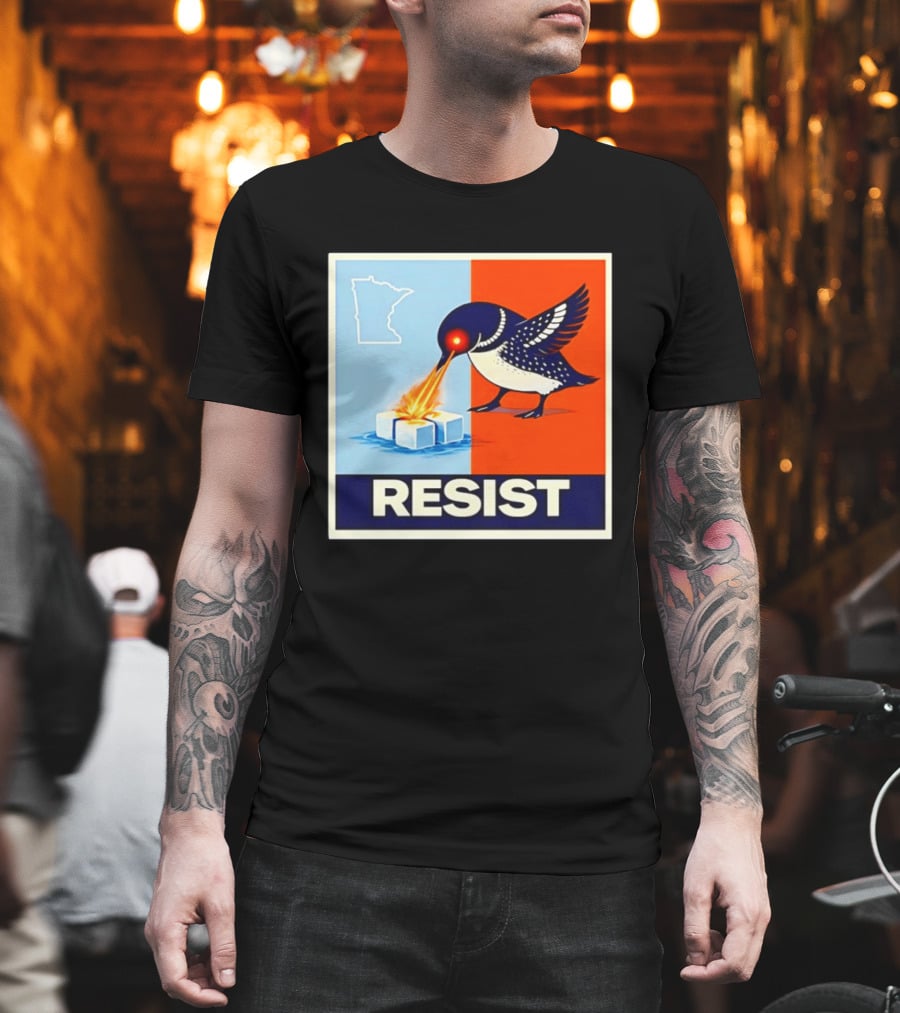 Resist Minnesota Loon Melting ICE Protest T-Shirt