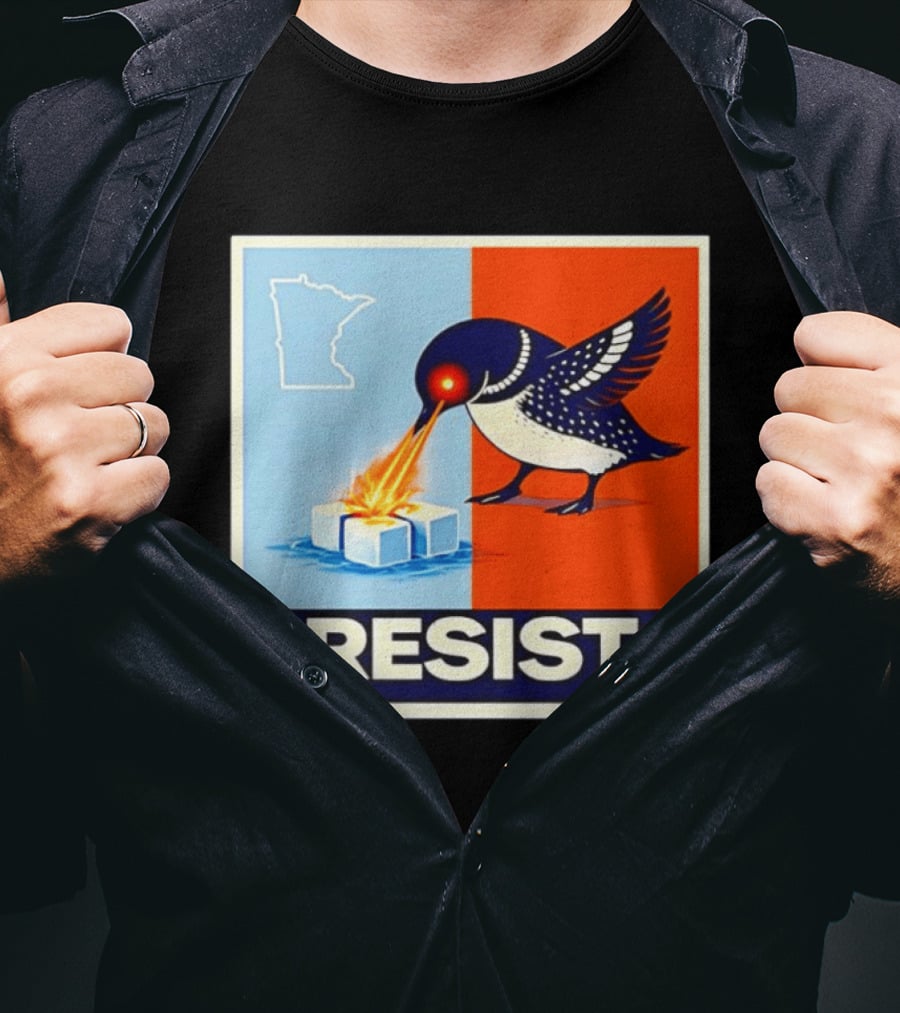 Resist Minnesota Loon Melting ICE Protest T-Shirt