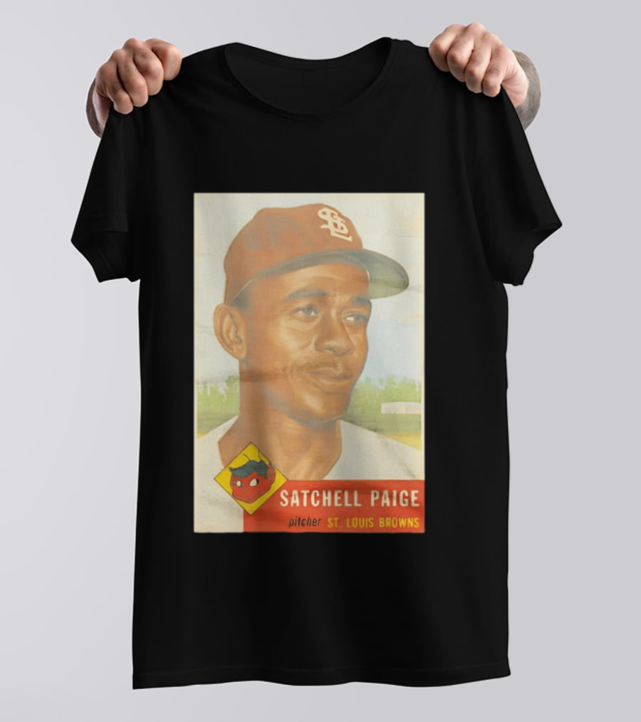 Satchell Paige 1953 Topps St. Louis Browns Pitcher Baseball Card T-Shirt
