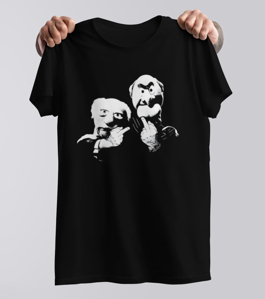 Statler And Waldorf Middle Finger Humor Icon Pair T-Shirt