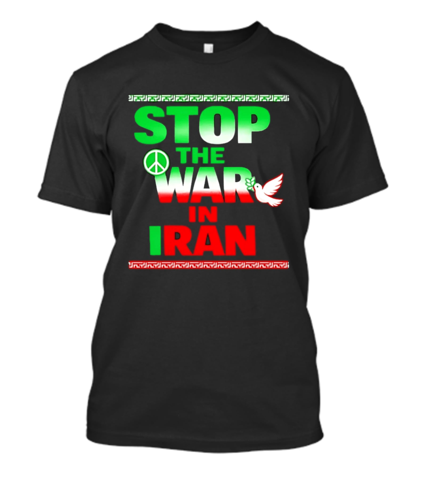 Stop The War In Iran Peace Symbol Dove T-Shirt