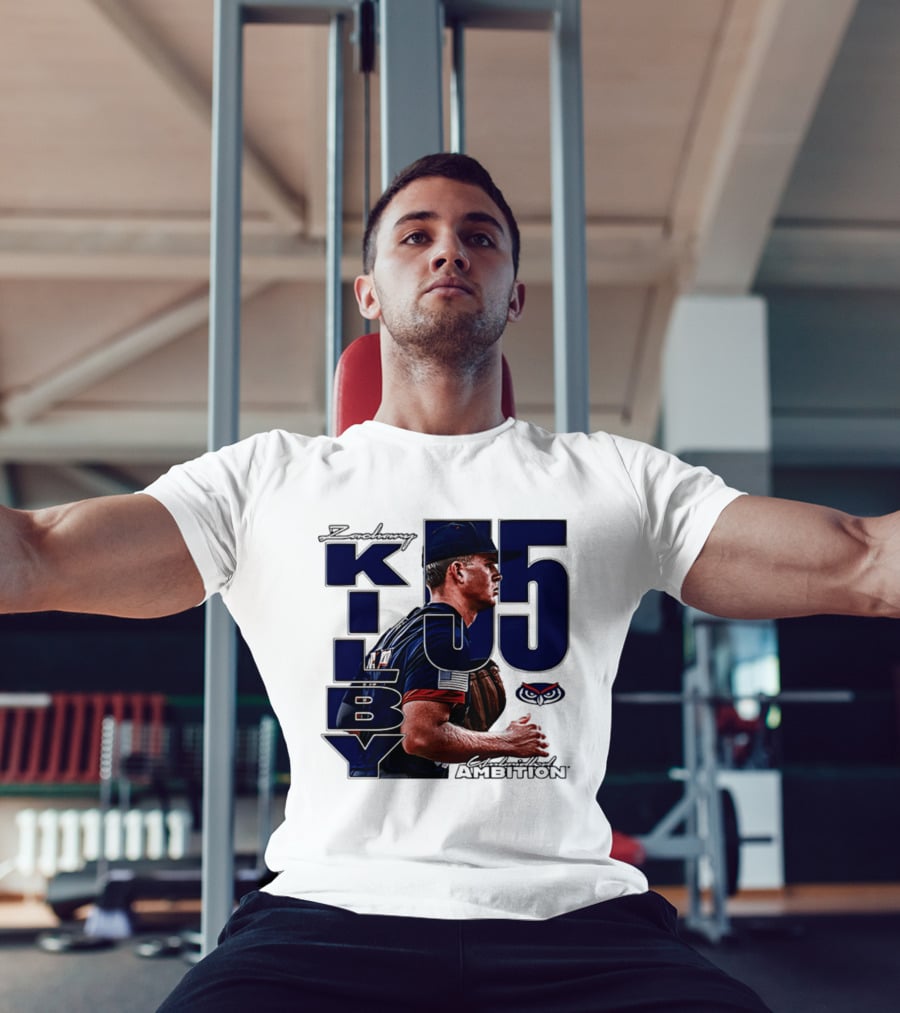 Zach Kilby 55 Baseball Ambition FAU Owls T-Shirt