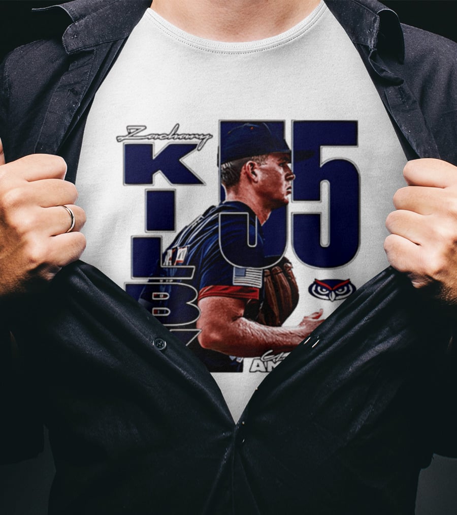 Zach Kilby 55 Baseball Ambition FAU Owls T-Shirt