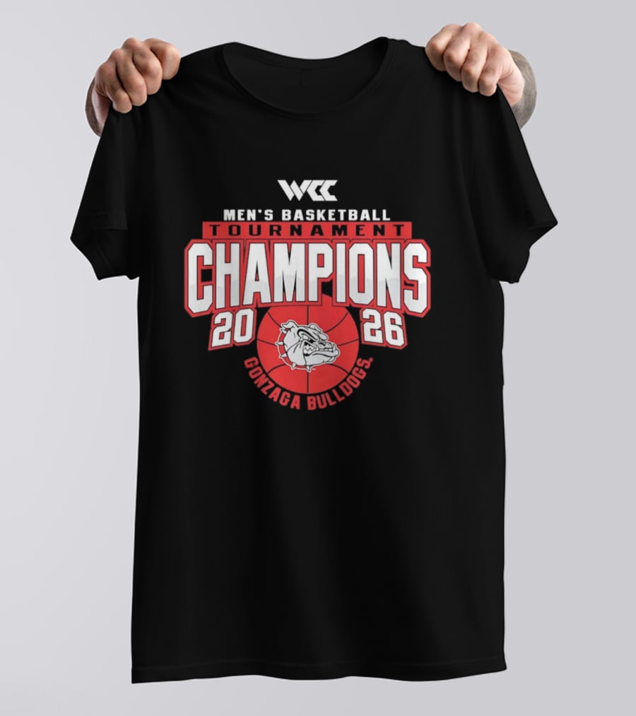 WCC Men's Basketball Tournament Champions 2028 Gonzaga Bulldogs T-Shirt
