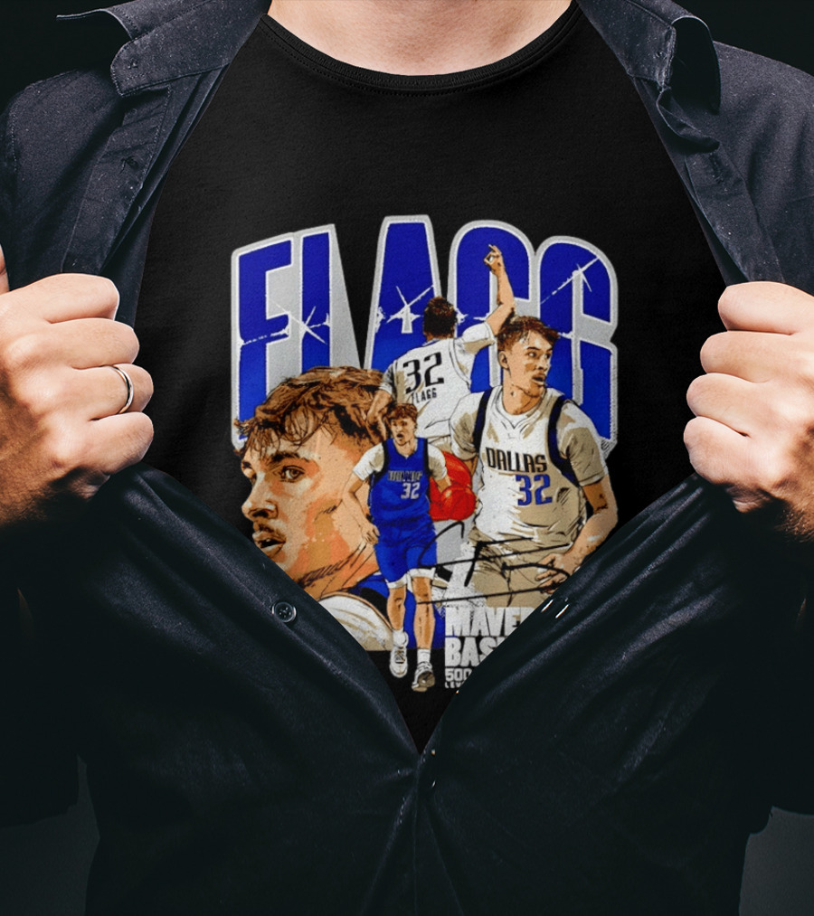 Maverick Basketball Cooper Flagg Dallas NBA 32 Collage T-Shirt