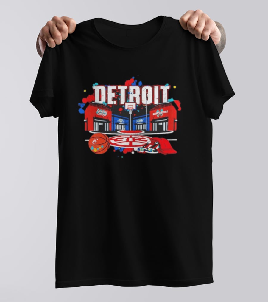 Detroit Pistons Basketball City Hoops Hooper Streetstyle Murphy's Motors Court Game T-Shirt